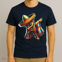 Dabbing Mexican Poncho Cinco De Mayo T-Shirt thumb 3