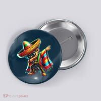 Dabbing Mexican Poncho Cinco De Mayo Button thumb 0