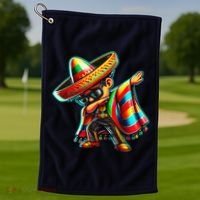 Dabbing Mexican Poncho Cinco De Mayo Golf Towel thumb 1