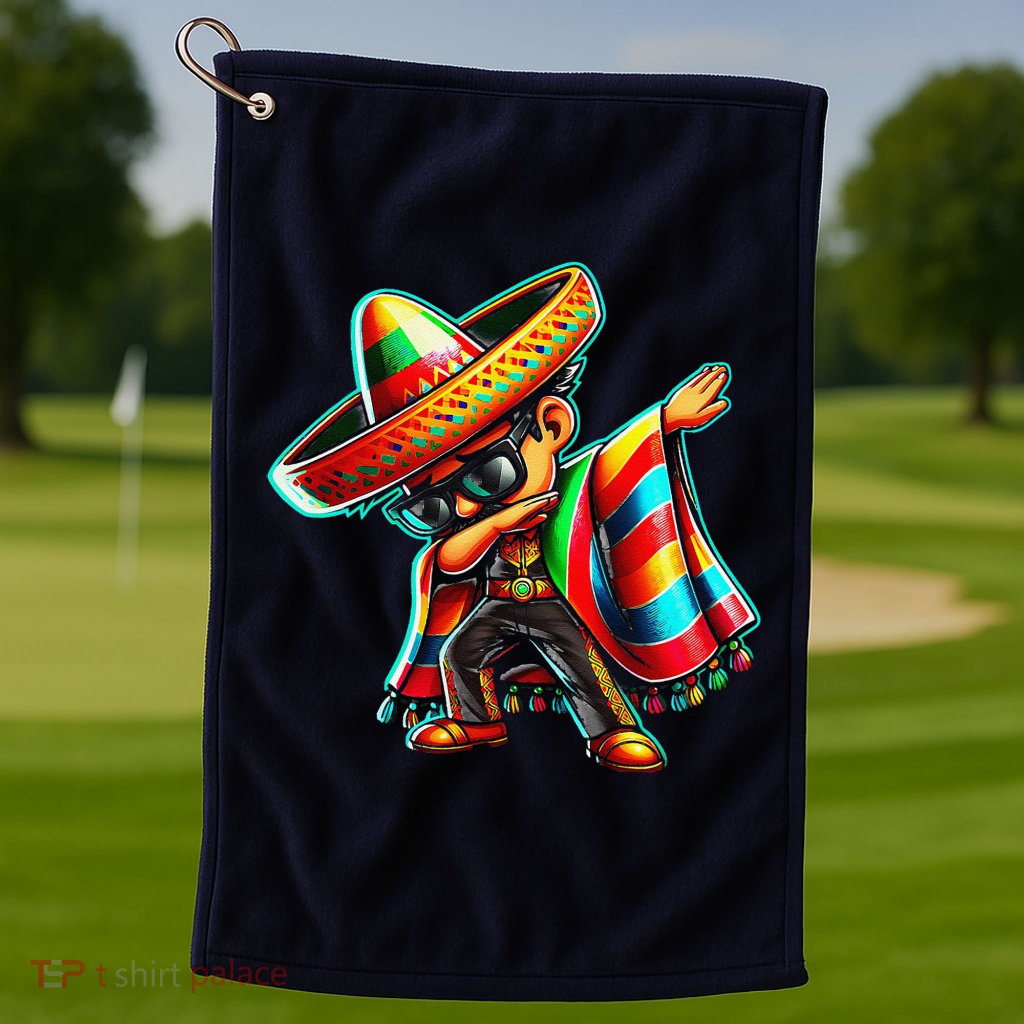 Dabbing Mexican Poncho Cinco De Mayo Golf Towel