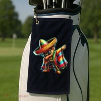 Dabbing Mexican Poncho Cinco De Mayo Golf Towel thumb 2