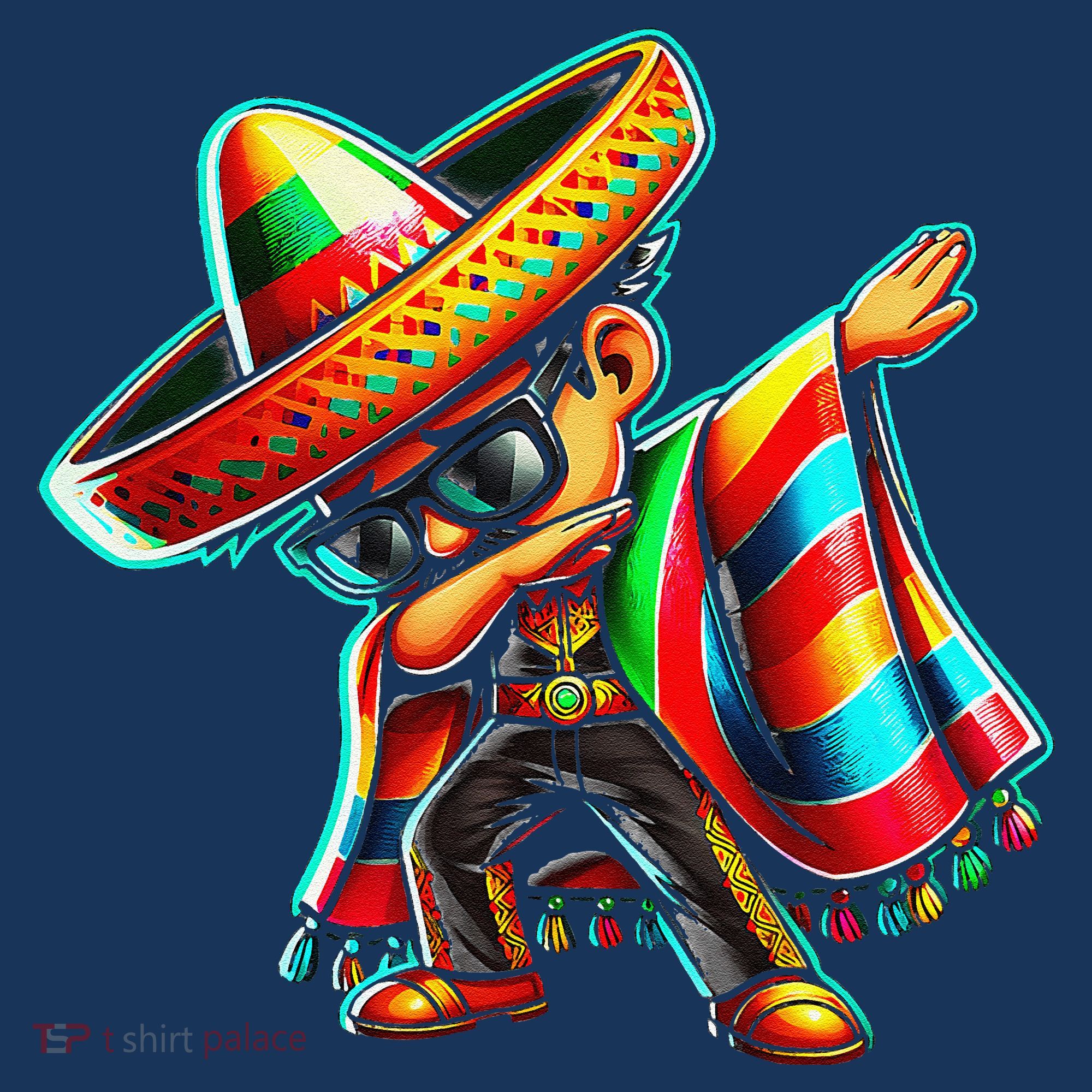 Dabbing Mexican Poncho Cinco De Mayo Golf Towel