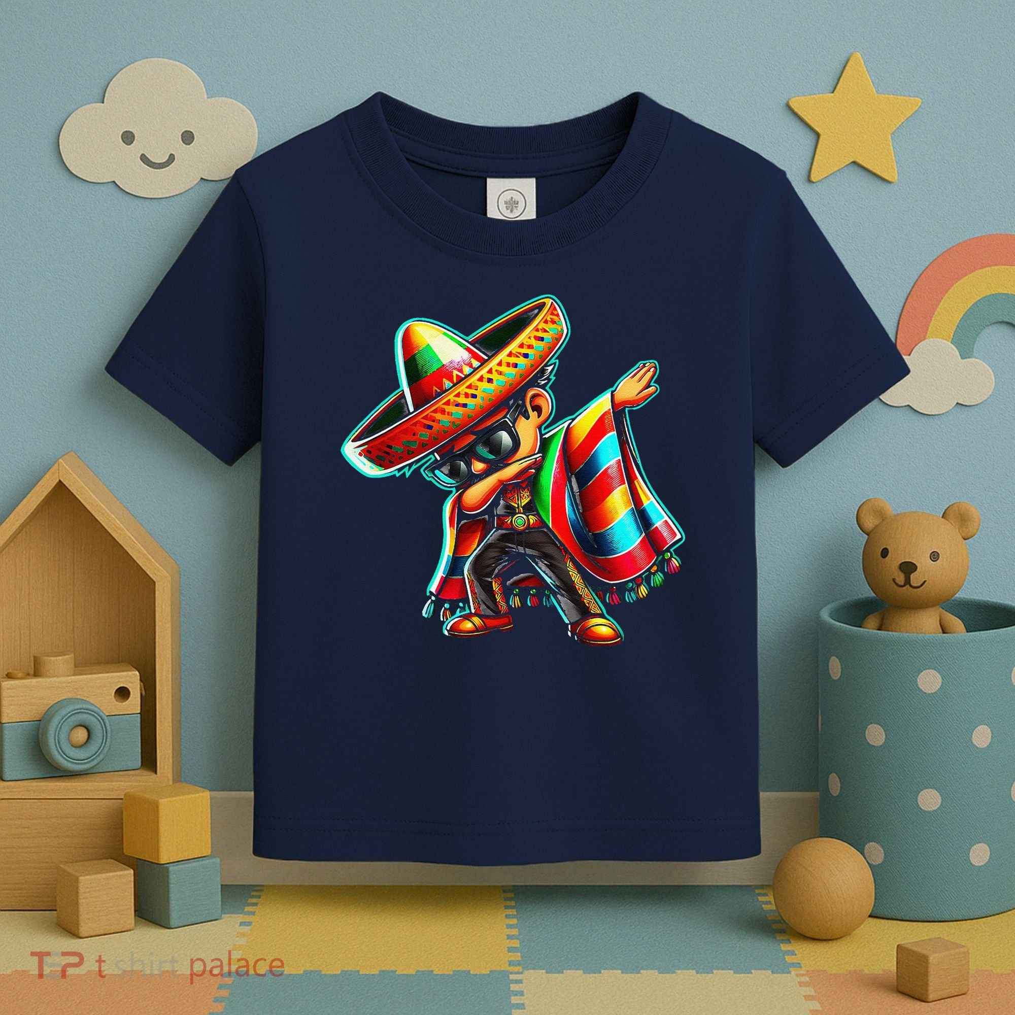Dabbing Mexican Poncho Cinco De Mayo Toddler T-Shirt