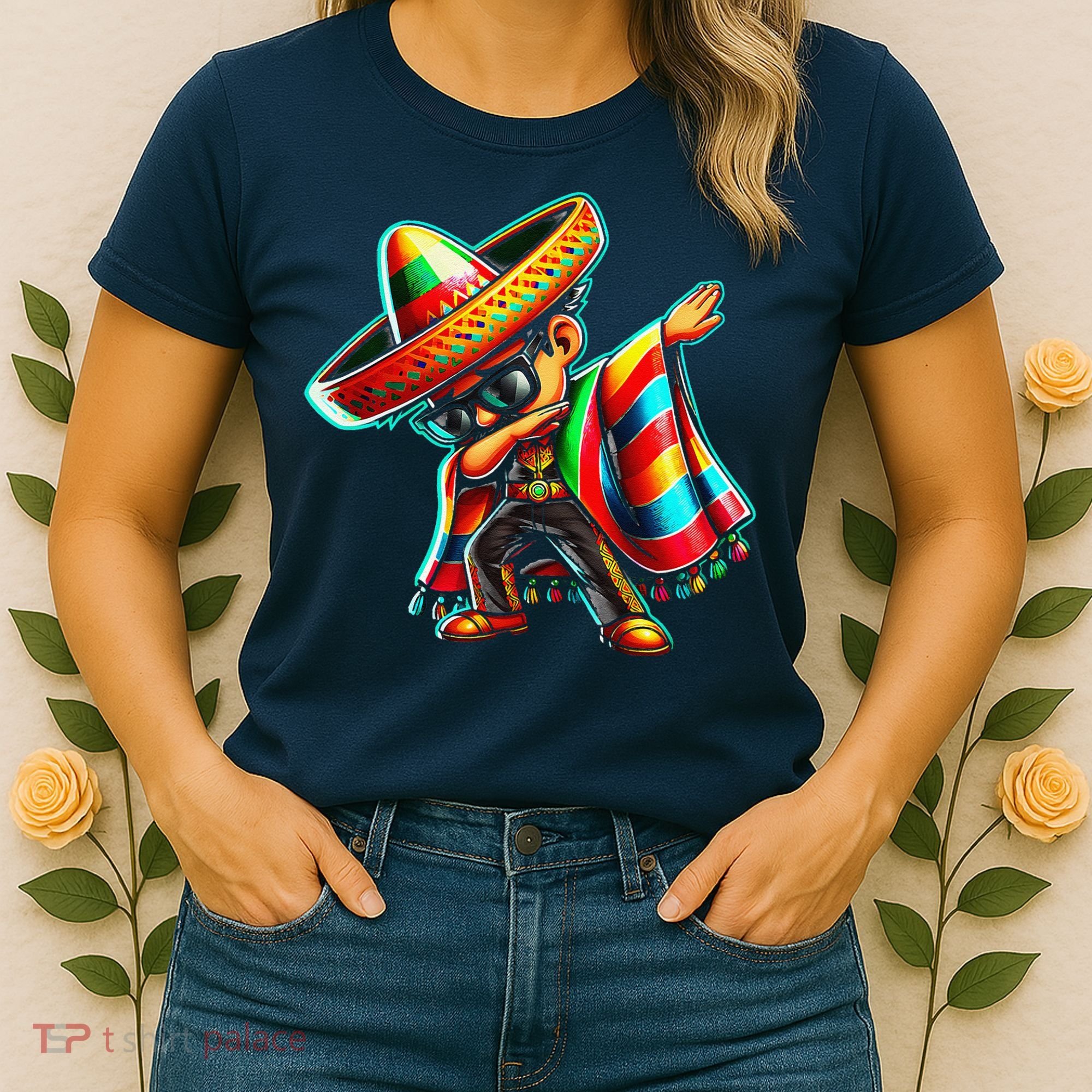 Dabbing Mexican Poncho Cinco De Mayo Women's T-Shirt