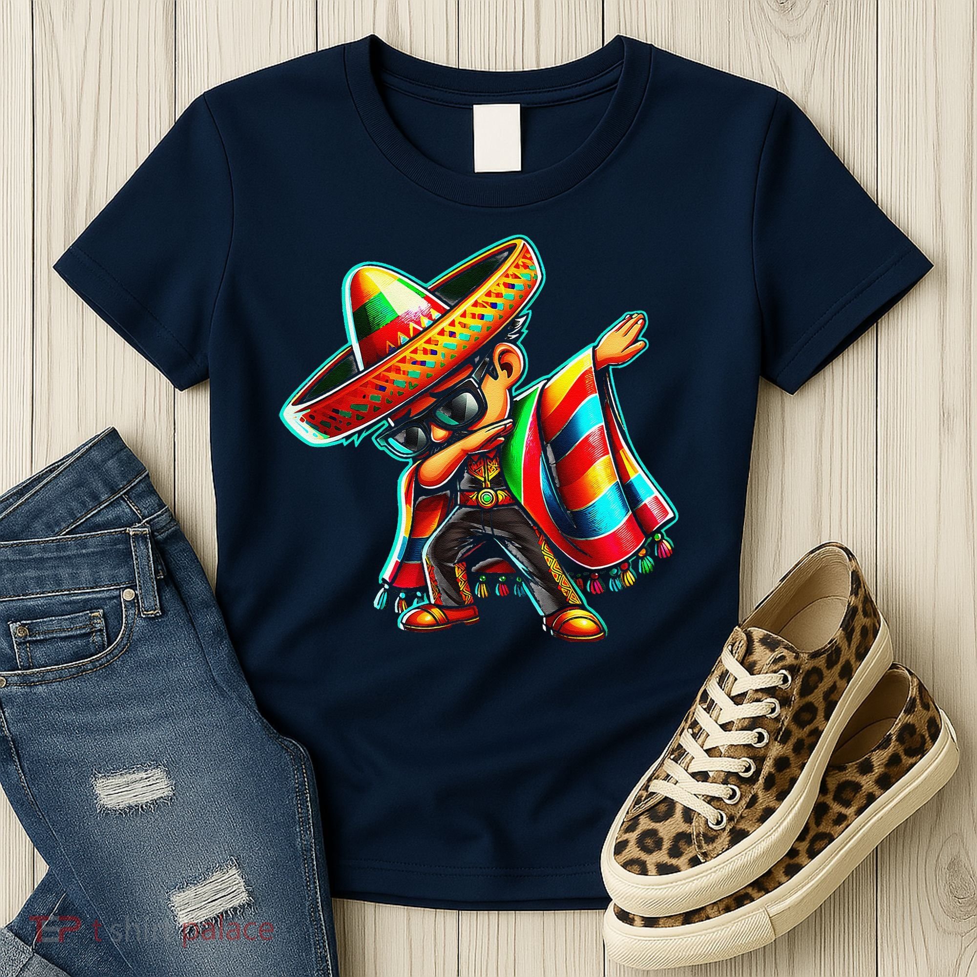 Dabbing Mexican Poncho Cinco De Mayo Women's T-Shirt