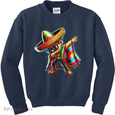 Dabbing Mexican Poncho Cinco De Mayo Kids Sweatshirt