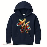 Dabbing Mexican Poncho Cinco De Mayo Kids Hoodie thumb 0