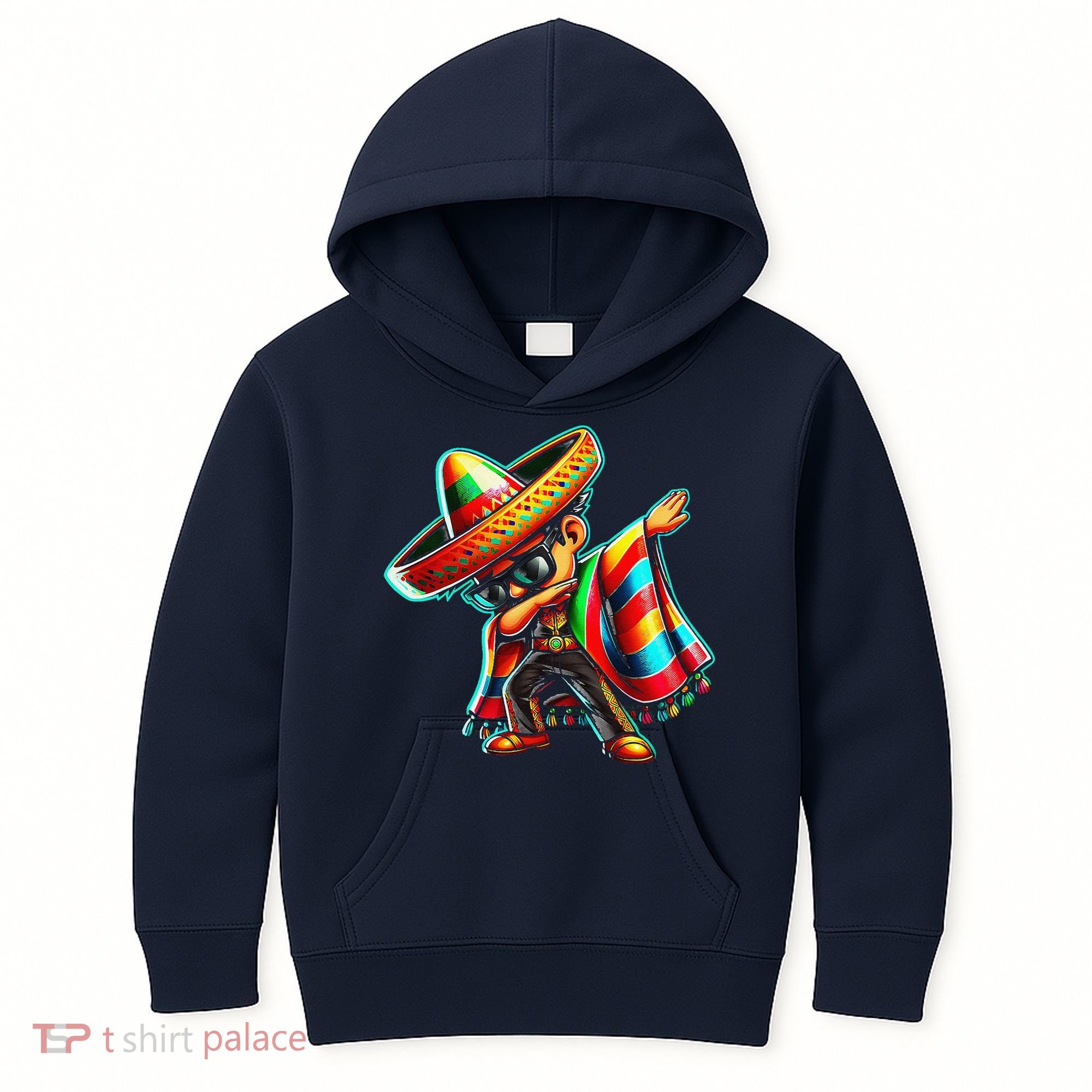 Dabbing Mexican Poncho Cinco De Mayo Kids Hoodie