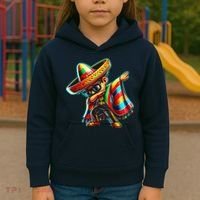 Dabbing Mexican Poncho Cinco De Mayo Kids Hoodie thumb 3