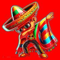 Dabbing Mexican Poncho Cinco De Mayo Santa Hat thumb 1
