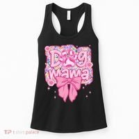 Dog Mom Preppy Dog Mama Flower Coquette Bow Mothers Day Women's Tank Top thumb 0