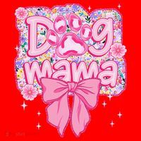 Dog Mom Preppy Dog Mama Flower Coquette Bow Mothers Day Santa Hat thumb 1