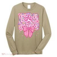 Dog Mom Preppy Dog Mama Flower Coquette Bow Mothers Day Long Sleeve Shirt thumb 0