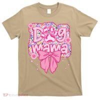 Dog Mom Preppy Dog Mama Flower Coquette Bow Mothers Day T-Shirt thumb 0