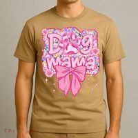 Dog Mom Preppy Dog Mama Flower Coquette Bow Mothers Day T-Shirt thumb 3