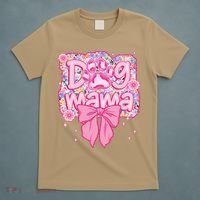 Dog Mom Preppy Dog Mama Flower Coquette Bow Mothers Day T-Shirt thumb 5