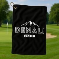 Denali Mountain Peak Elevation Alaska National Park Golf Towel thumb 1