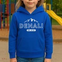 Denali Mountain Peak Elevation Alaska National Park Kids Hoodie thumb 3