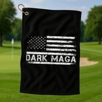 Dark Maga Patriotic Trump Republicans Conservatives Apparel Golf Towel thumb 1