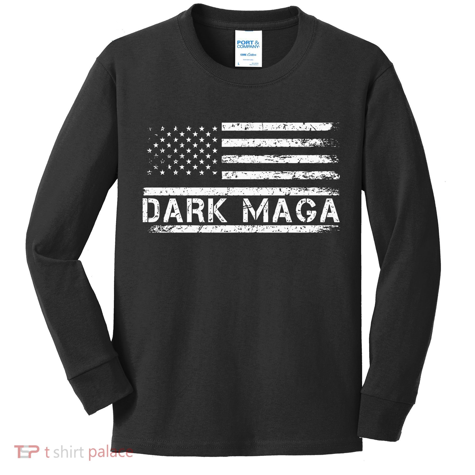Dark Maga Patriotic Trump Republicans Conservatives Apparel Kids Long Sleeve Shirt