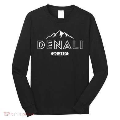 Denali Mountain Peak Elevation Alaska National Park Long Sleeve Shirt