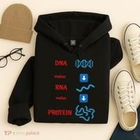 Dna Makes Rna Makes Protein Molecular Cell Biology Hoodie thumb 4
