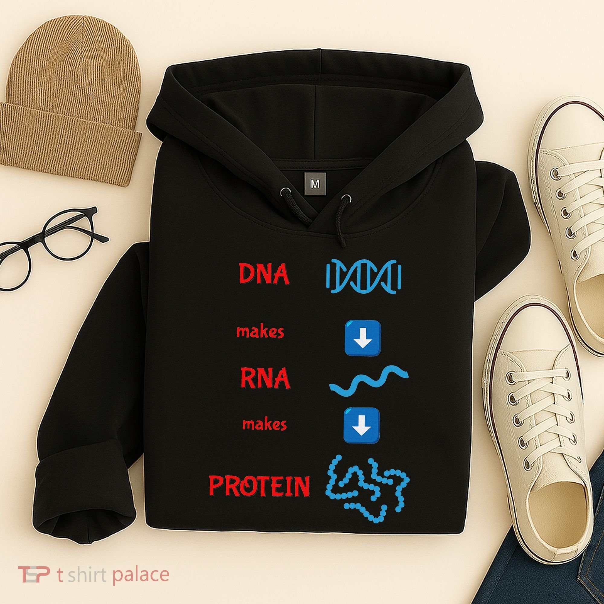 Dna Makes Rna Makes Protein Molecular Cell Biology Hoodie