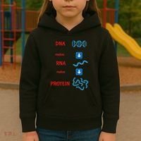 Dna Makes Rna Makes Protein Molecular Cell Biology Kids Hoodie thumb 3