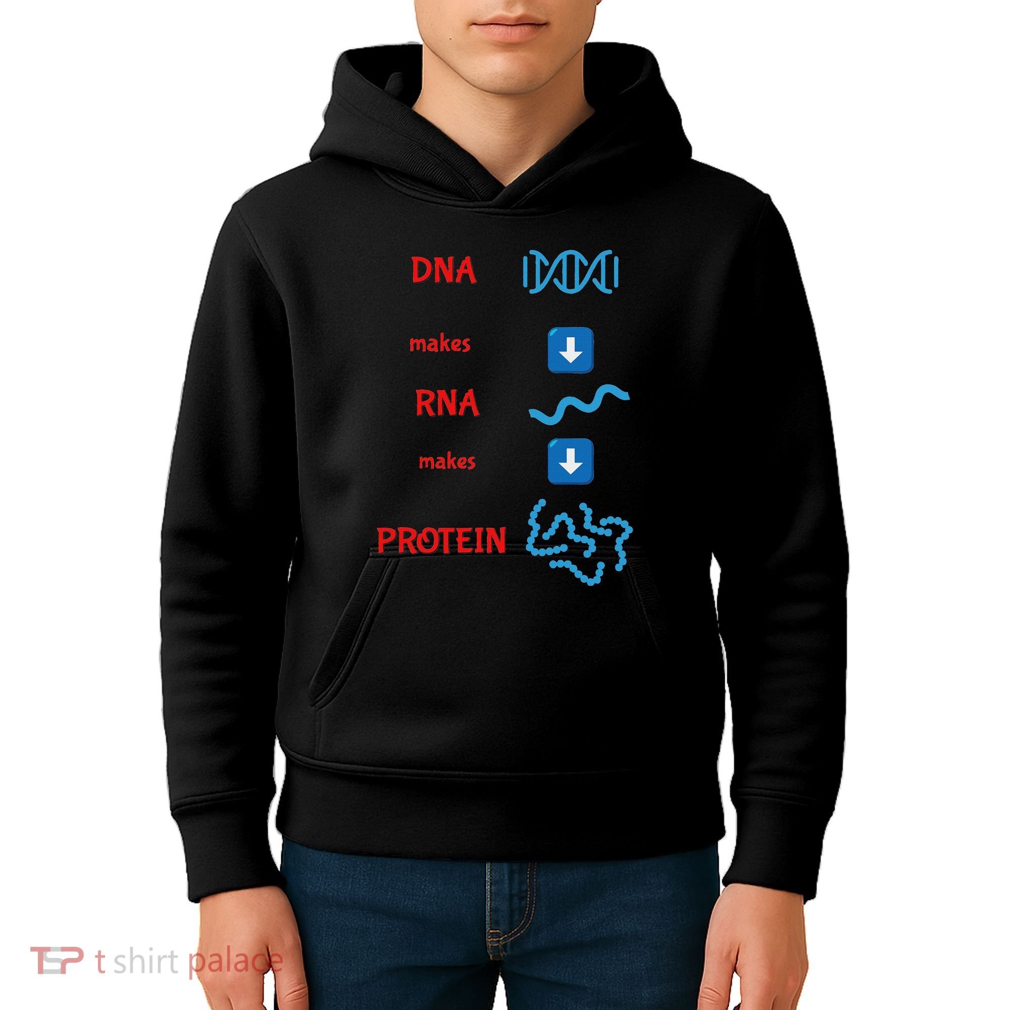 Dna Makes Rna Makes Protein Molecular Cell Biology Kids Hoodie