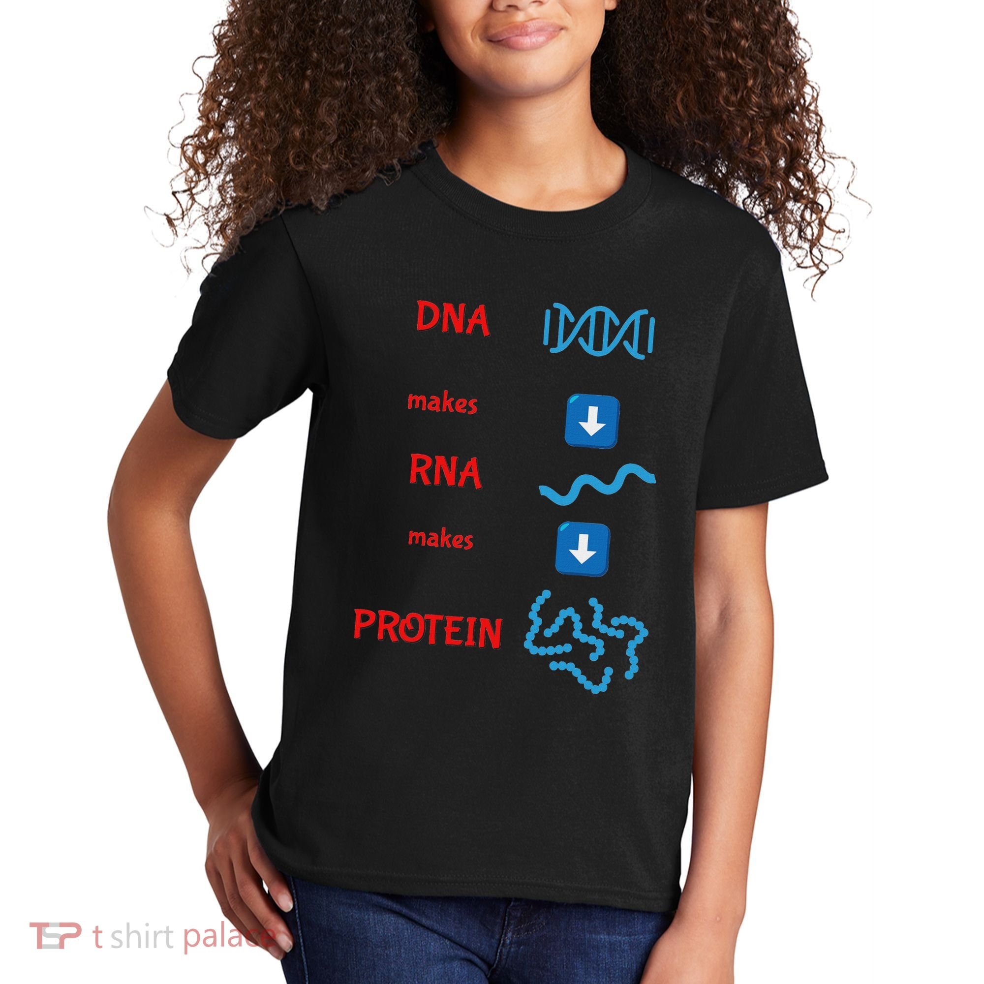 Dna Makes Rna Makes Protein Molecular Cell Biology Kids T-Shirt