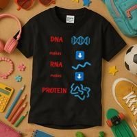 Dna Makes Rna Makes Protein Molecular Cell Biology Kids T-Shirt thumb 3