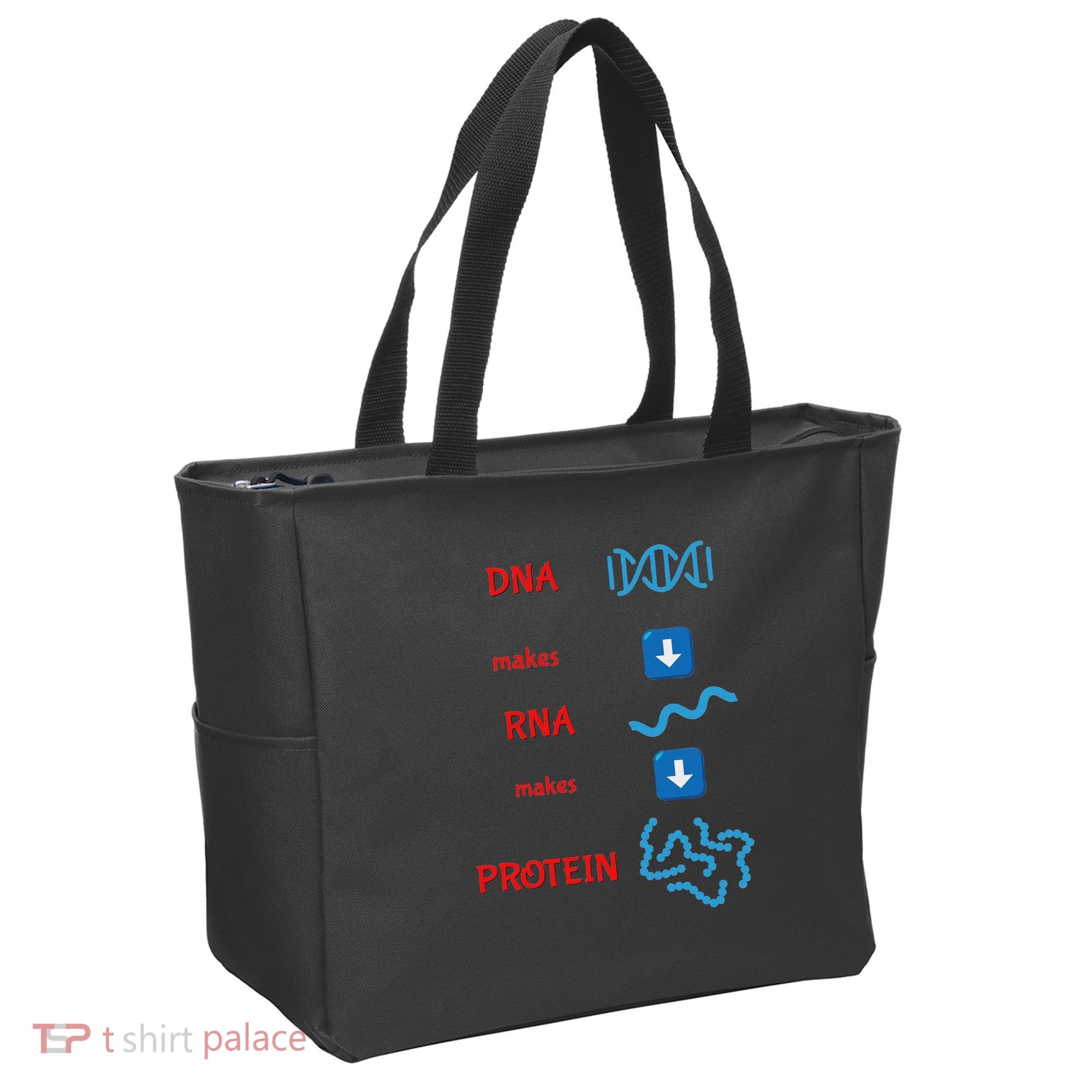 Dna Makes Rna Makes Protein Molecular Cell Biology Tote Bag