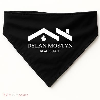 Dylan Mostyn Real Estate Black & White Logo USA-Made Doggie Bandana
