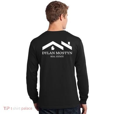 Dylan Mostyn Real Estate Black & White Logo Long Sleeve Shirt back