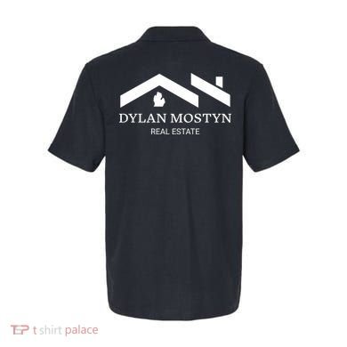 Dylan Mostyn Real Estate Black & White Logo Polo back