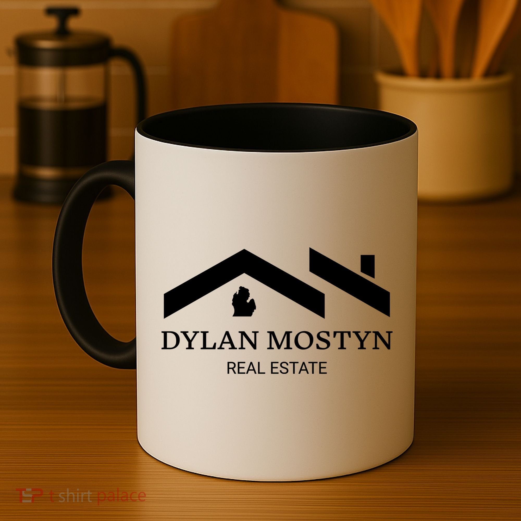 Dylan Mostyn Real Estate Black & White Logo Coffee Mug