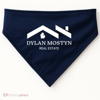 Dylan Mostyn Real Estate Black & White Logo USA-Made Doggie Bandana