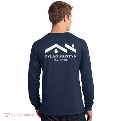 Dylan Mostyn Real Estate Black & White Logo Long Sleeve Shirt back