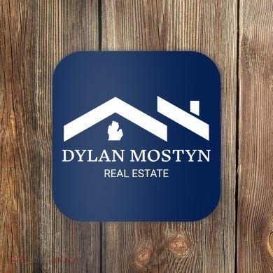Dylan Mostyn Real Estate Black & White Logo Coaster