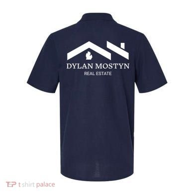 Dylan Mostyn Real Estate Black & White Logo Polo back