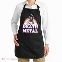 Death Metal Rock Music Rainbow Grim Reaper Riding Unicorn Apron thumb 2