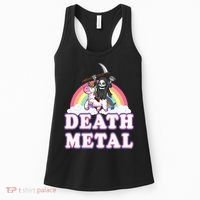 Death Metal Rock Music Rainbow Grim Reaper Riding Unicorn Women's Tank Top thumb 0