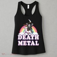 Death Metal Rock Music Rainbow Grim Reaper Riding Unicorn Women's Tank Top thumb 3