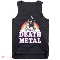Death Metal Rock Music Rainbow Grim Reaper Riding Unicorn Tank Top thumb 0