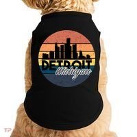 Detroit Michigan Retro Skyline Doggie Tank thumb 0