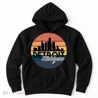 Detroit Michigan Retro Skyline Hoodie thumb 0