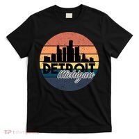 Detroit Michigan Retro Skyline T-Shirt thumb 0