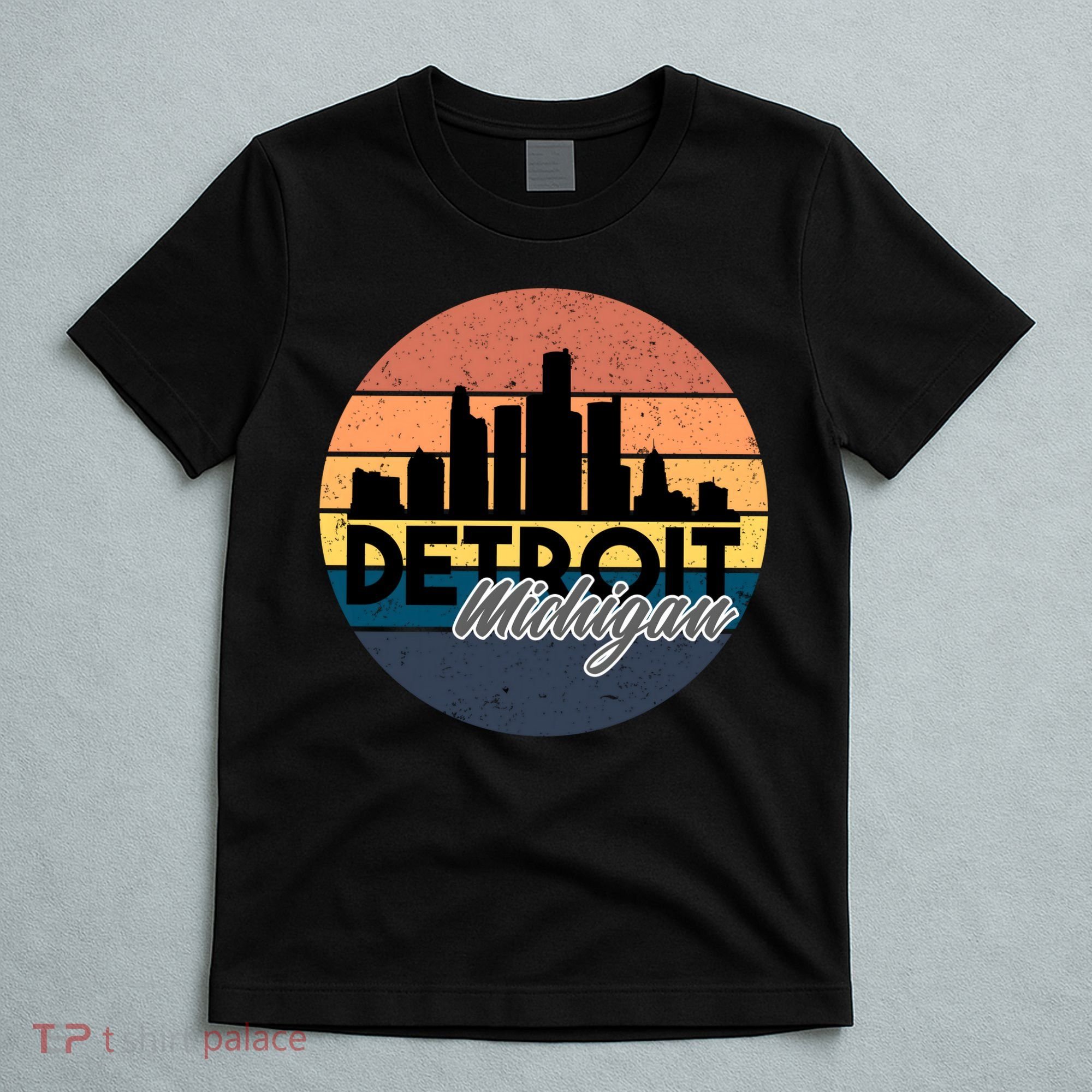 Detroit Michigan Retro Skyline T-Shirt