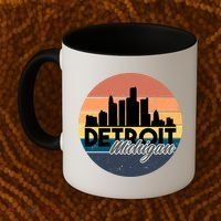 Detroit Michigan Retro Skyline Coffee Mug thumb 2