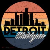Detroit Michigan Retro Skyline Women's Hoodie thumb 2